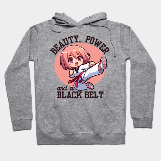 Beauty Power And A Black Belt Hoodie by LionKingShirts